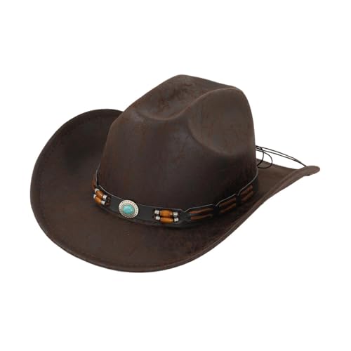 Harilla Western-Cowboyhut für Damen und Herren, lässiger Jazzhut für Outdoor-Reisen, Verkleidungen, Style C Harilla Western-Cowboyhut für Damen und Herren, lässiger Jazzhut für Outdoor-Reisen, Verkleidungen, Style C von Harilla