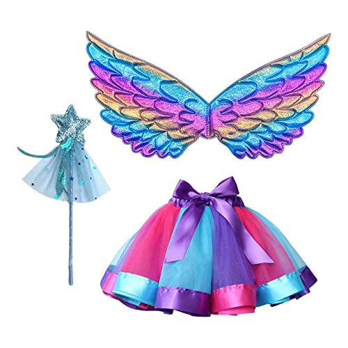 Harilla Zauberhaftes Feenoutfit für kleine Mädchen mit funkelnden Flügeln und magischem Stab, Blau von Harilla