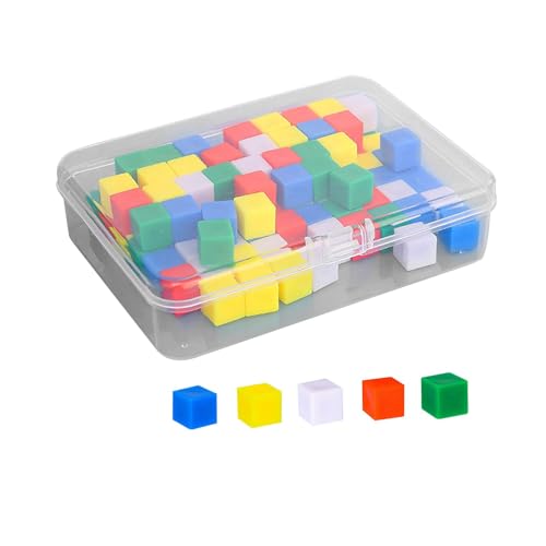 Harilla Zentimeterwürfel-Set mit 100 Stück, Mathematik-Lernwürfel, Zählwürfel, Lernspielzeug, Manipulatives, 1-cm-Blöcke für den Vorschulkindergarten von Harilla