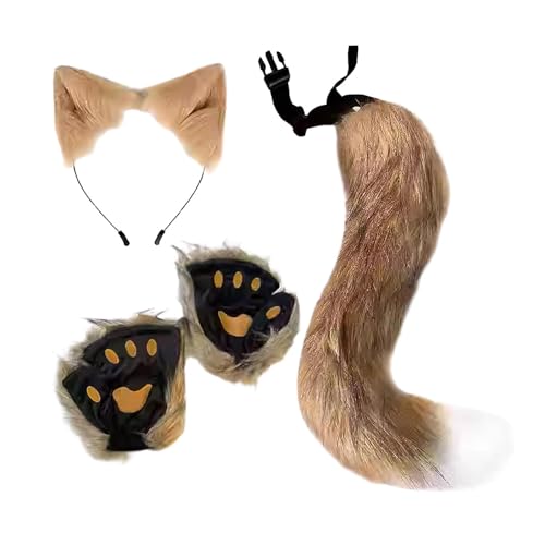 Harilla und Schwanz-Set, Ohr-Stirnband für Weihnachten, Halloween, Geburtstag, Verkleidung, Braun Harilla und Schwanz-Set, Ohr-Stirnband für Weihnachten, Halloween, Geburtstag, Verkleidung, Braun von Harilla きん