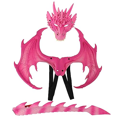 Kinder Drachenkostüm Drachenflügel Maske verkleiden Geburtstagsgeschenk Spielzeug Cosplay Foto Requisiten für Karneval Nachtclub Festival, rosarot Kinder Drachenkostüm Drachenflügel Maske verkleiden Geburtstagsgeschenk Spielzeug Cosplay Foto Requisiten für Karneval Nachtclub Festival, rosarot von Harilla