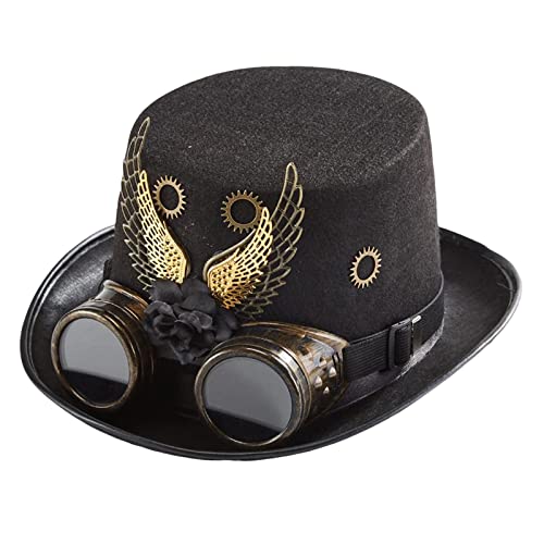 Harilla Party Hut Space Punk Deluxe mit Brille, Steampunk Hut Karneval, Gothic Mütze, Kopfbedeckung, Kostümzubehör für Halloween, Karneval, Mottoparty, JGA, stil a Harilla Party Hut Space Punk Deluxe mit Brille, Steampunk Hut Karneval, Gothic Mütze, Kopfbedeckung, Kostümzubehör für Halloween, Karneval, Mottoparty, JGA, stil a von Harilla