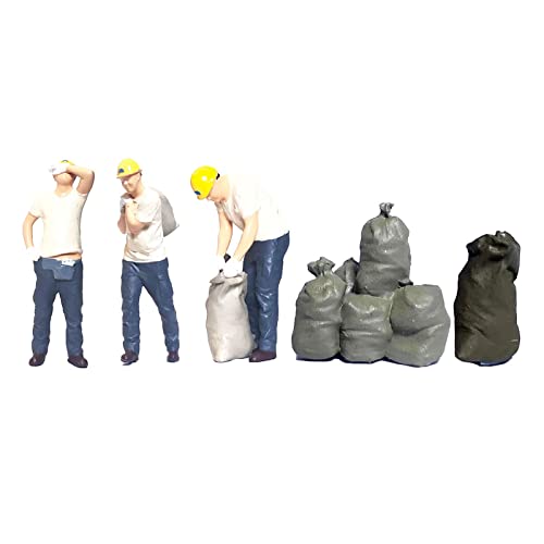 Zugmodellfiguren-Set, Carrier People Layout, Diorama-Landschaft, Sack-, handbemalte Harzpuppe, Filmfigur, 1:64 von Harilla