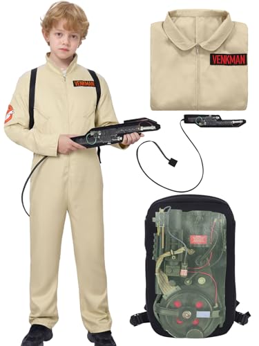 Geisterjäger Venkman Halloween-Kostüm für Kinder, Overall für Jungen und Mädchen und klassischer Protonenrucksack, 1984 Kostüm für Kinder, Buchtag, Halloween-Kostüm für Kinder (150 (12~14 Jahre)) Geisterjäger Venkman Halloween-Kostüm für Kinder, Overall für Jungen und Mädchen und klassischer Protonenrucksack, 1984 Kostüm für Kinder, Buchtag, Halloween-Kostüm für Kinder (150 (12~14 Jahre)) von HarnyLoom