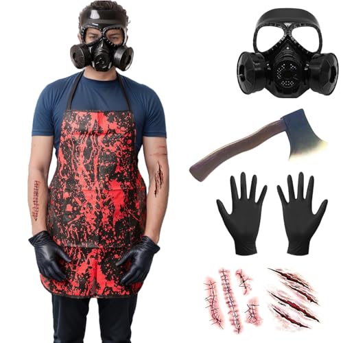 Metzger Kostüm Halloween Blutige Schürze Herren Horror Kostüm Erwachsene Haarschmuck Koch Metzger Blutbad Zombie Blutnarben Tattoos Karneval Party Metzger Kostüm Halloween Blutige Schürze Herren Horror Kostüm Erwachsene Haarschmuck Koch Metzger Blutbad Zombie Blutnarben Tattoos Karneval Party von HarnyLoom