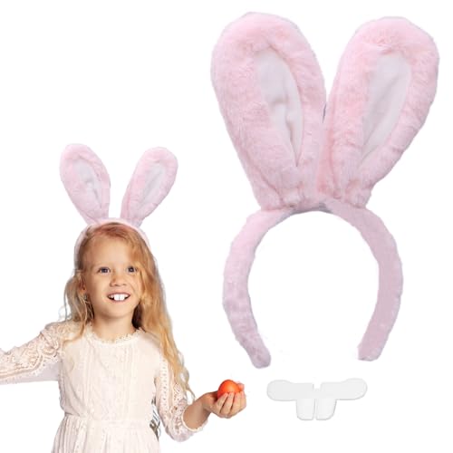 Hasenohren Haarreif für Kinder Erwachsene, Plüsch Osterhasen Ohren Osterhasenohren Ostergeschenke Hasenohren Stirnband Kostüm Party Dekoration Karneval Cosplay (Rosa) von HarnyLoom