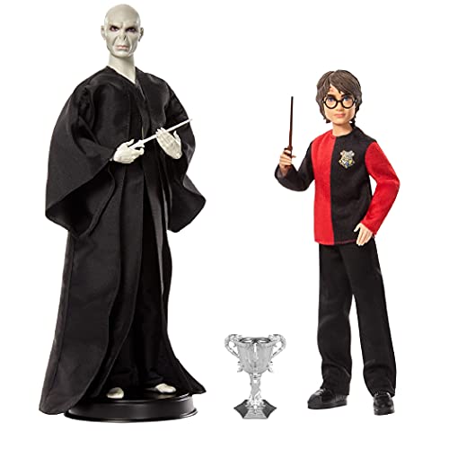 Mattel Harry Potter HCJ33 - Sammlerpuppe 2er Pack, Geschenkset mit Voldemort-Puppe (ca. 30 cm), Harry Potter-Puppe (ca. 26 cm), mit Kleidung und Zauberstäben nach Vorlage der Filme, ab 6 Jahren von Harry Potter