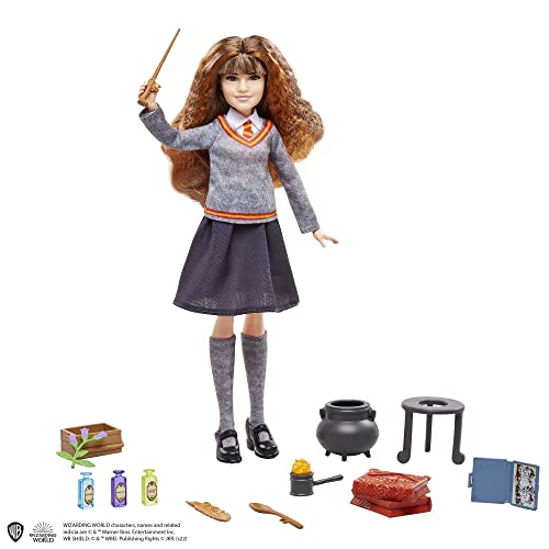 Harry Potter HHH65 - Hermine Granger und der Vielsaft-Trank, Spielset mit Puppe und 10 magischen Zubehör-Teilen, Spielzeug für Kinder ab 6 Jahren von Harry Potter