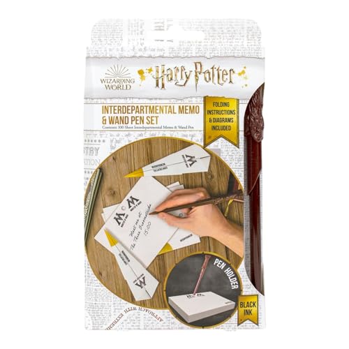 Harry Potter Zauberhaftes Schreibset, Din A5 Notizblock und Kugelschreiber in Form eines Zauberstabs, Geschenk für Kinder und Erwachsene von Harry Potter