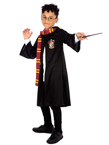 Harry Potter Kostüm | Gryffindor Umhang für Jungen | Hogwarts Zauberer Kostüm Kinder Schwarz 116 von Harry Potter