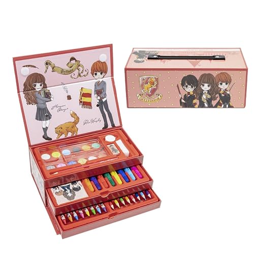 Harry Potter Schreibwaren-Set, Enthält Buntstifte, Marker, Wasserfarben, Pinsel, Schwamm, Bleistift, Radiergummi, Bleistifte, Notizbuch, Aktentasche, Schulset für Kinder von Harry Potter