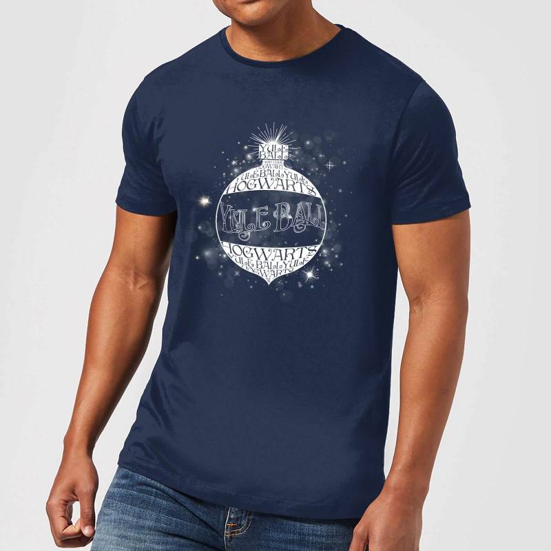 Harry Potter Yule Ball Baubel Herren Christmas T-Shirt - Navy Blau - L von Harry Potter