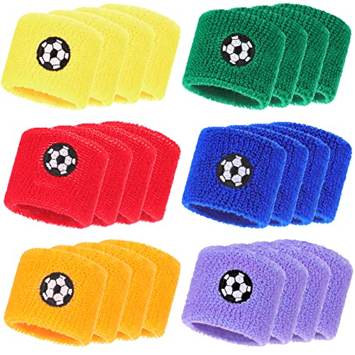 24 Stück Kinder Sport Armbänder Fußball Bunt Handgelenk Schweißband Schweißarmband Fußball Design Sport Party mitgebsel für Jungen Herren Geburtstag Outdoor Baseball Basketball Aktivität, 6 Farben 24 Stück Kinder Sport Armbänder Fußball Bunt Handgelenk Schweißband Schweißarmband Fußball Design Sport Party mitgebsel für Jungen Herren Geburtstag Outdoor Baseball Basketball Aktivität, 6 Farben von Harrycle
