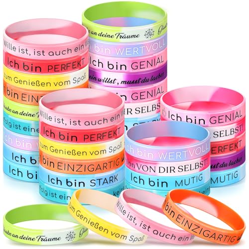 Harrycle 36 Stück Kinder Motivationsarmbänder Silikon Armbänder mit Positiven Sprüchen Mutmacher Geschenk Motivierende Gummiarmbänder Party Mitgebsel für Teenager Kollegen Mitarbeiter Erwachsene Harrycle 36 Stück Kinder Motivationsarmbänder Silikon Armbänder mit Positiven Sprüchen Mutmacher Geschenk Motivierende Gummiarmbänder Party Mitgebsel für Teenager Kollegen Mitarbeiter Erwachsene von Harrycle