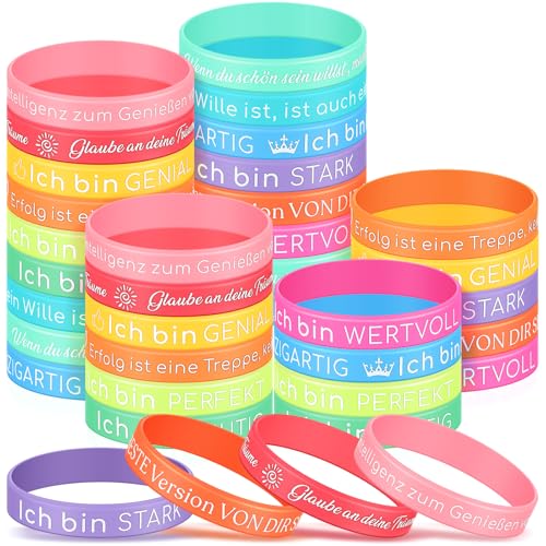 Harrycle 36 Stück Motivationsarmbänder Kinder Silikon Armbänder mit Inspirierenden Sprüchen Mutmacher Geschenk Motivierende Gummiarmbänder Party Mitgebsel für Teenager Kollegen Mitarbeiter Erwachsene Harrycle 36 Stück Motivationsarmbänder Kinder Silikon Armbänder mit Inspirierenden Sprüchen Mutmacher Geschenk Motivierende Gummiarmbänder Party Mitgebsel für Teenager Kollegen Mitarbeiter Erwachsene von Harrycle