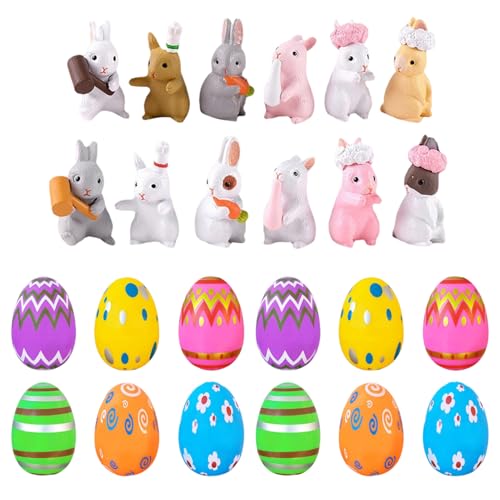 Harsever 12 Stück Gefüllte Ostereier mit Osterhase, Prefilled Plastik Ostereier, Baster Stuffer für Kinder Osterei Jagd Filler Stuffer Party Geschenk (Type-A) von Harsever