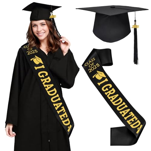 Bachelor Hut 2025 Abschluss Hut Unisex, Graduation 2025 Deko Set von Harsever