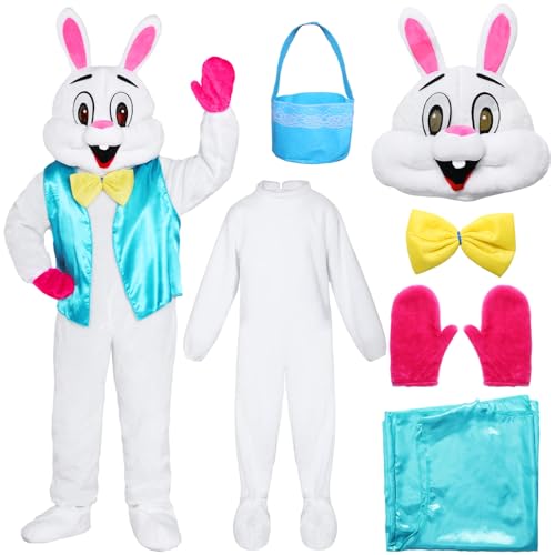 Hasenkostüm Erwachsene Osterhasen Kostüm Erwachsene Maskottchen Kostüm Hase für Herren Halloween Einheitsgröße Hasenkostüm Erwachsene Osterhasen Kostüm Erwachsene Maskottchen Kostüm Hase für Herren Halloween Einheitsgröße von Harsever