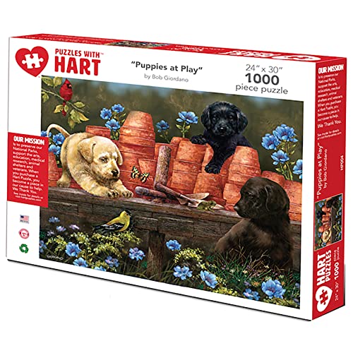 Hart Puzzle 1000 Teile 61 x 76,2 cm XL Welpen beim Spielen von Bob Giordano Hart Puzzle 1000 Teile 61 x 76,2 cm XL Welpen beim Spielen von Bob Giordano von Hart Puzzles