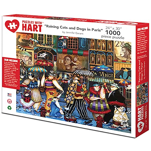 Hart Puzzles Jennifer Garant Puzzle, Motiv Regenkatzen und Hunde in Paris, Größe XL, 1000 Teile Hart Puzzles Jennifer Garant Puzzle, Motiv Regenkatzen und Hunde in Paris, Größe XL, 1000 Teile von Hart Puzzles