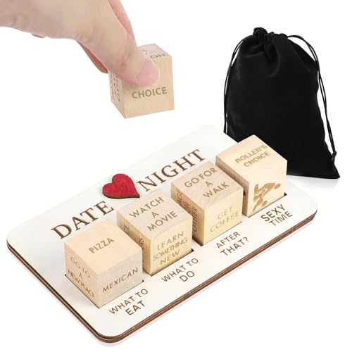 HarttiHome Holz Datum Nacht Würfel Set für Paare, Wiederverwendbare Würfel Set mit Tasche, Neuheit Datum Nacht Ideen Action Entscheidung Würfel Spiel für Valentinstag, Jubiläum, Geburtstag HarttiHome Holz Datum Nacht Würfel Set für Paare, Wiederverwendbare Würfel Set mit Tasche, Neuheit Datum Nacht Ideen Action Entscheidung Würfel Spiel für Valentinstag, Jubiläum, Geburtstag von HarttiHome