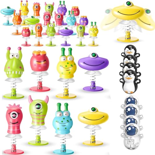 24Pcs Pop-Up-Monster Spielzeuge, 8 Roly Poly Wobbler-Spielzeuge, springende Monsterspielzeuge für Kinder, Klassenzimmer-Belohnungen, Glückspreise, Partys (Monster) von Harxin