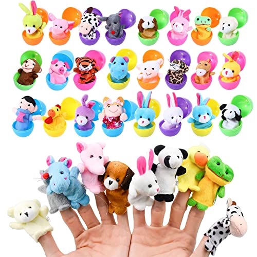 Fingerpuppen Ostereier, 24 Stück Handpuppen-Set, Tierpuppen, Niedliche Puppen Spielzeug, Ideal für Kinder, Schulen, Aufführungen, Spielzeit, Geburtstagsfeier, Ostern (Fingerpuppen) von Harxin