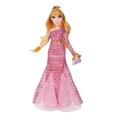 Disney Prinzessin Style Serie, Aurora Modepuppe, modernes Abendkleid mit Ohrringen, Handtasche und Schuhen, für Mädchen ab 6 Jahren von Disney Princess