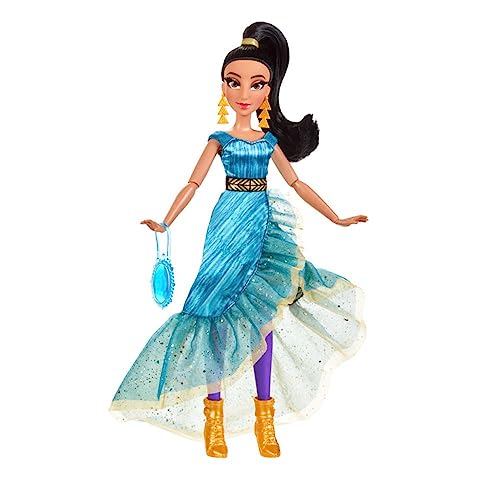 Disney Prinzessin Style Serie, Jasmin Modepuppe, modernes Abendkleid, Ohrringe, Handtasche und Schuhe, Spielzeug für Mädchen ab 6 Jahren von Disney Princess