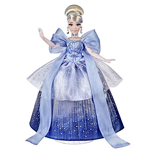 Disney Prinzessin Style Serie Weihnachtsedition Cinderella, Sammelmodepuppe Weihnachten 2020 mit Accessoires, Spielzeug für Mädchen ab 6 Jahren von Disney Princess