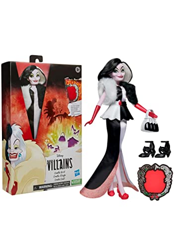 Disney Schurkin Cruella De Vil Modepuppe, Accessoires und abnehmbare Kleidung, Disney Prinzessin Spielzeug für Kinder ab 5 Jahren - Exklusiv bei Amazon von Hasbro Disney Prinzessinnen