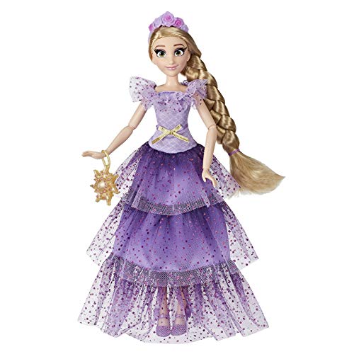 Hasbro Disney Prinzessinnen Style Serie, Rapunzel Modepuppe, modernes Abendkleid mit Haarband, Handtasche und Schuhen, für Mädchen ab 6 Jahren von Disney Princess