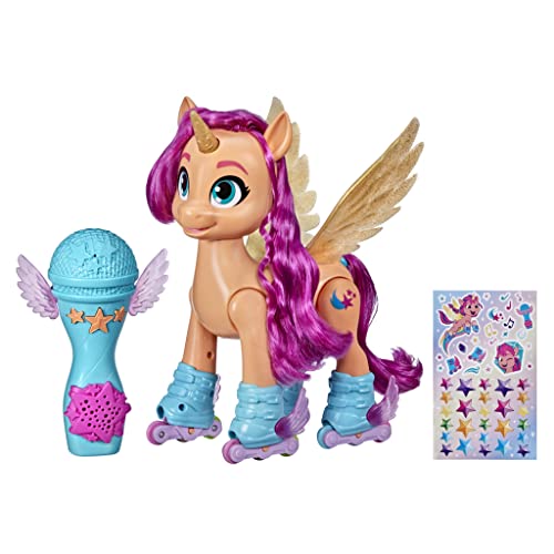 A New Generation Sunny Starscout Canta und Patina Spielzeug, 22,5 cm, mit Fernbedienung, 50 Reaktionen, Lichter und Musik von My Little Pony