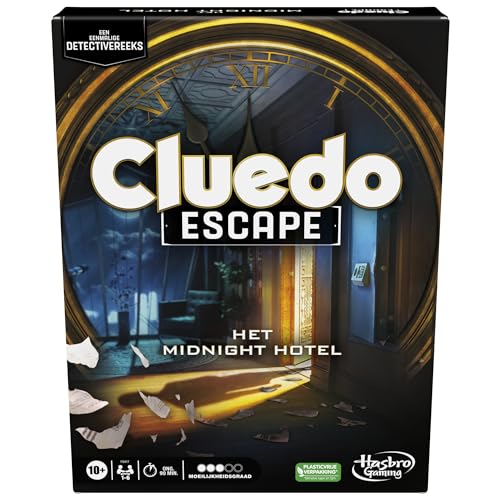 hasbro gaming Cluedo Escape: Das Midnight Hotel Brettspiel Einmalige Escape Room Spiele für 1-6 Spieler Kooperative Detektivspiele (niederländische Version) von Hasbro Gaming