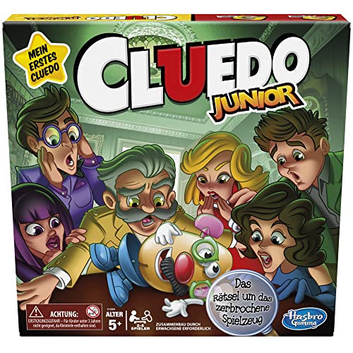Cluedo Junior Brettspiel für Kinder ab 5 Jahren, Das Rätsel um das zerbrochene Spielzeug, klassisches Detektivspiel für 2-6 Spieler Cluedo Junior Brettspiel für Kinder ab 5 Jahren, Das Rätsel um das zerbrochene Spielzeug, klassisches Detektivspiel für 2-6 Spieler von Hasbro Gaming