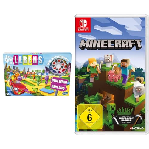 Hasbro Das Spiel des Lebens, Brettspiel für die ganze Familie für 2 – 4 Spieler, für Kinder ab 8 Jahren, enthält Bunte Stifte & Nintendo Minecraft - [Nintendo Switch] von Hasbro Gaming