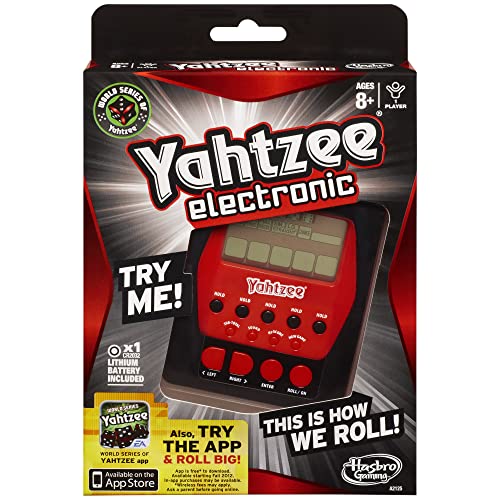 Hasbro Gaming A2125 Yahtzee Handheld Digital Game Spielzeug, rot/schwarz, 0 von Hasbro Gaming