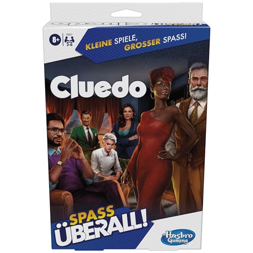 Hasbro Gaming Cluedo Kompakt, portables Spiel für 3–6 Spieler, Reisespiel für Kinder, Spaß überall von Hasbro Gaming