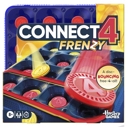 Hasbro Gaming Connect 4 Frenzy-Spiel, Bounce Discs 4 The Win, Familienparty-Spiele für Kinder, Jugendliche und Erwachsene, ab 8 Jahren, 2 bis 6 Spieler, 10 Minuten, tragbare Spiele Hasbro Gaming Connect 4 Frenzy-Spiel, Bounce Discs 4 The Win, Familienparty-Spiele für Kinder, Jugendliche und Erwachsene, ab 8 Jahren, 2 bis 6 Spieler, 10 Minuten, tragbare Spiele von Hasbro Gaming