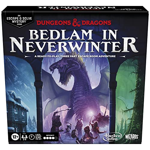 Hasbro Gaming Dungeons & Dragons: Bedlam in Neverwinter Brettspiel, Escape Room, kooperative Strategiespiele ab 12 Jahren, 2-6 Spieler, 3 Akte je ca. 90 Minuten von Hasbro Gaming