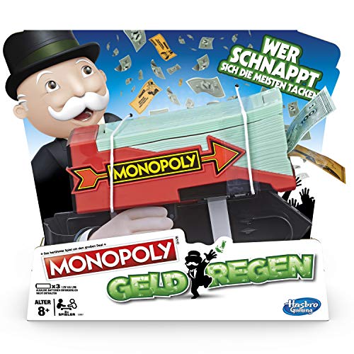 Hasbro Gaming E3037100 Monopoly Geldregen, Familienspiel mit Geldblaster, Multicolor von Hasbro Gaming
