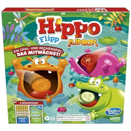 Hasbro Gaming Hippo Flipp Junior Brettspiel, Vorschulspiel, Kinderspiel, Spielerisch Zahlen Lernen und erkennen von Hasbro Gaming