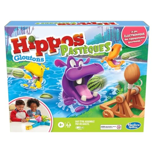 Hasbro Gaming Hippos Wassermelonen, Spiel für Kinder, ab 4 Jahren, Vorschul-Elektronikspiel für 2 bis 4 Spieler von Monopoly