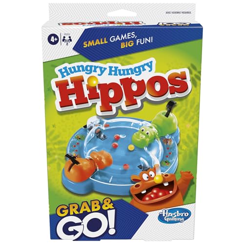 Hasbro Gaming Hungry Hungry Hippos Grab and Go Spiel, tragbares Spiel für 2 Spieler, Reisespiel für Kinder, inklusive 2 Chomping Hippos Hasbro Gaming Hungry Hungry Hippos Grab and Go Spiel, tragbares Spiel für 2 Spieler, Reisespiel für Kinder, inklusive 2 Chomping Hippos von Hasbro Gaming