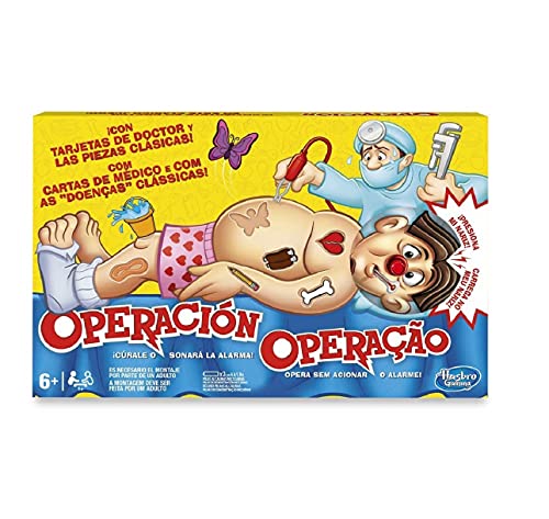 Hasbro Gaming – Operation, Klassische Edition (B2176150) spanische/portugiesische Version bunt von Hasbro