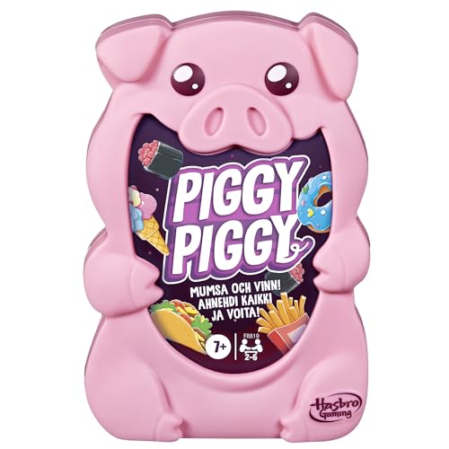 Hasbro Gaming Piggy Piggy Spiele, lustige Familienkartenspiele für 2 bis 6 Spieler, ab 7 Jahren von Hasbro Gaming