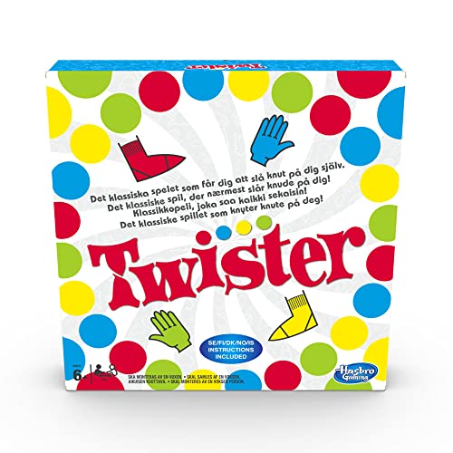Hasbro Gaming Twister Fordert die Kinder heraus: Das Spiel Twister fordert Spieler heraus, ihre Hände und Füße an verschiedenen Orten auf dem Teppich zu platzieren, ohne zu Fallen von Hasbro Gaming