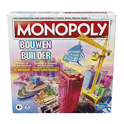 Monopoly Bauen - Belgische Edition Brettspiel Strategiespiel Familienspiel Spiele für Kinder Tolles Spiel zum Spielen Familienbrettspiele ab 8 Jahren von Hasbro Gaming