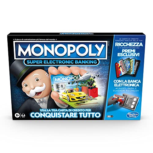 Hasbro Monopoly Super Electronic Banking (Spielschachtel mit elektronischem Kreditkartenleser, italienische Version). von Monopoly