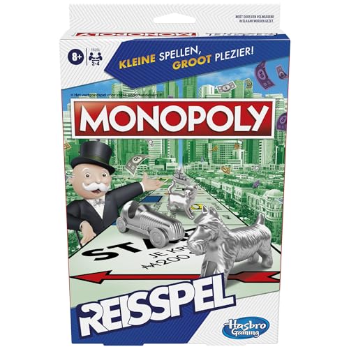 Monopoly Travel Edition, tragbares Spiel für 2-4 Spieler, Reisespiel für Kinder ab 8 Jahren (Niederländische Version) von Hasbro Gaming